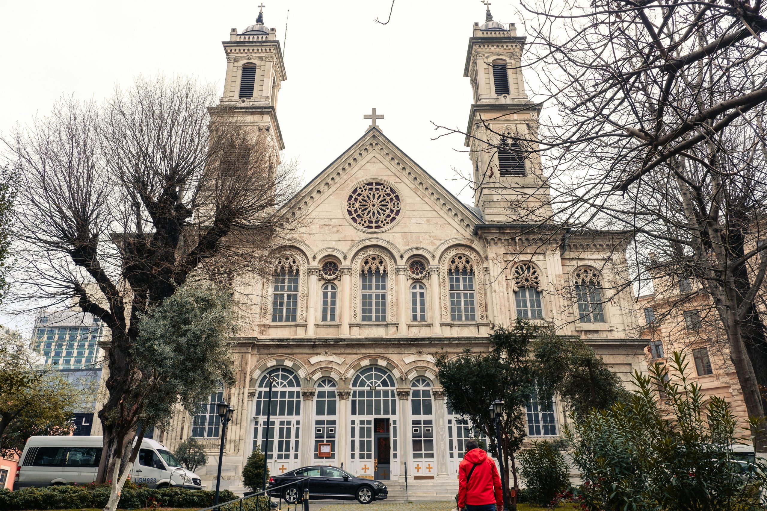 Explore the Neo-Byzantine architecture of İstanbul's Hagia Triada Church, a local landmark.